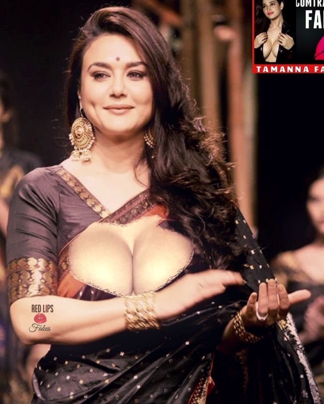 Preeti zinta sexy boobs cleavage in saree naked pic