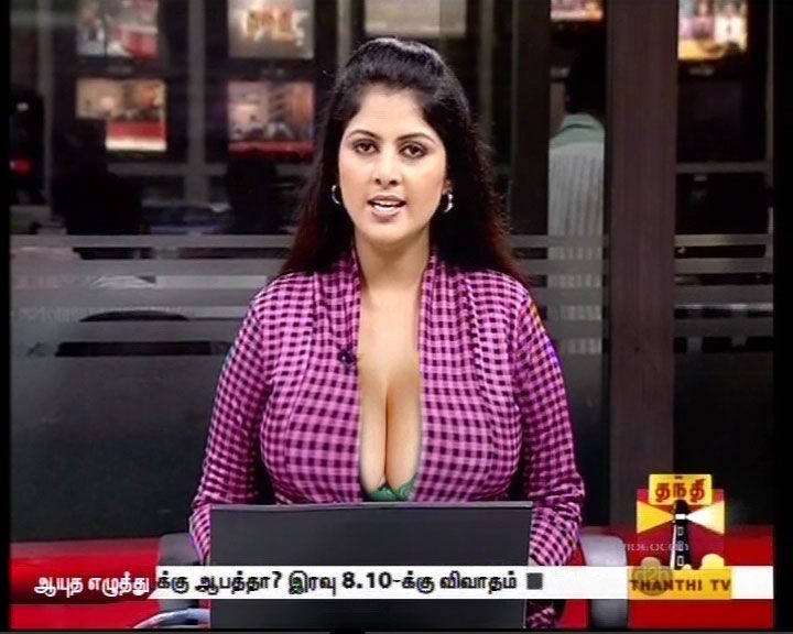 Thanthi tv news reader Hema Rakesh cleavage nude hot boobs