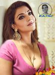 Kajal Aggarwal low neck blouse cleavage House wife in saree hot nude stills