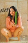 Trisha spreading naked leg shaved pussy show without panties nude bathroom