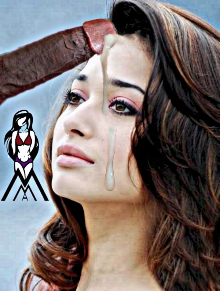 Tamanna fan cum on her face without condom