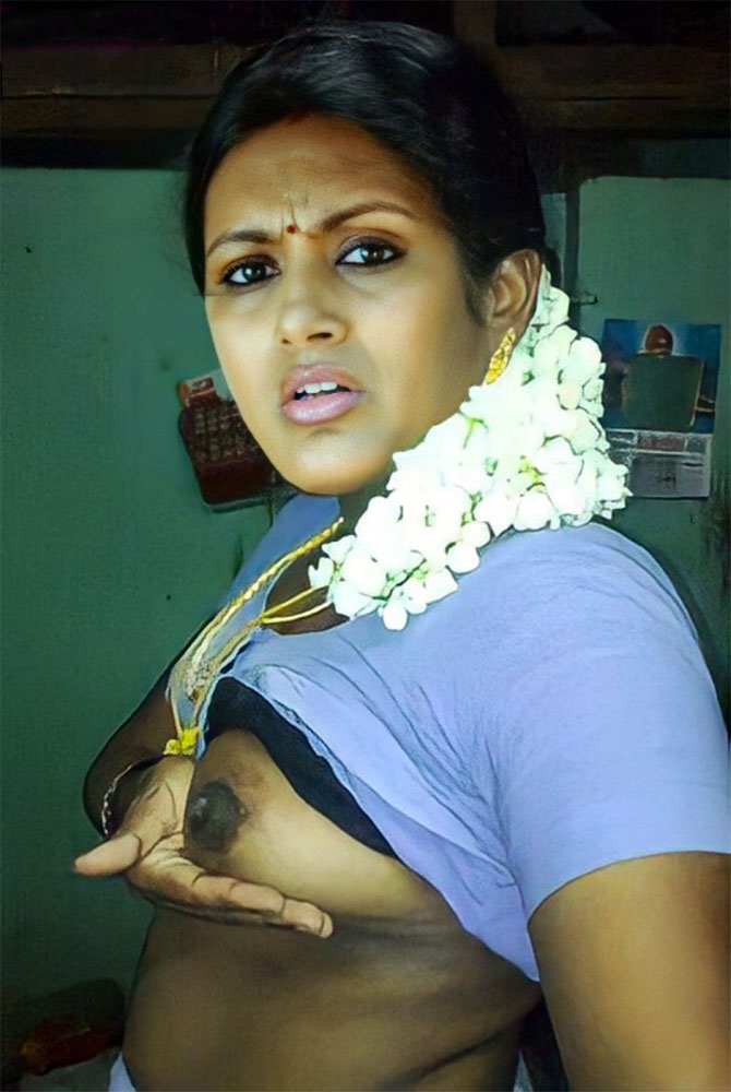 Devadarshini open blouse nude black nipple small boobs Hot Face Swap Photos