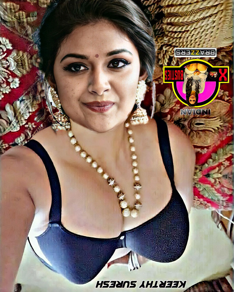 Keerthy Suresh busty boobs black bra selfie Hot HD Pics