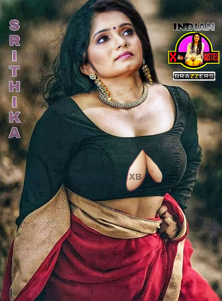 Srithika Saneesh sexy low neck blouse nude cleavage Sexy HD Images