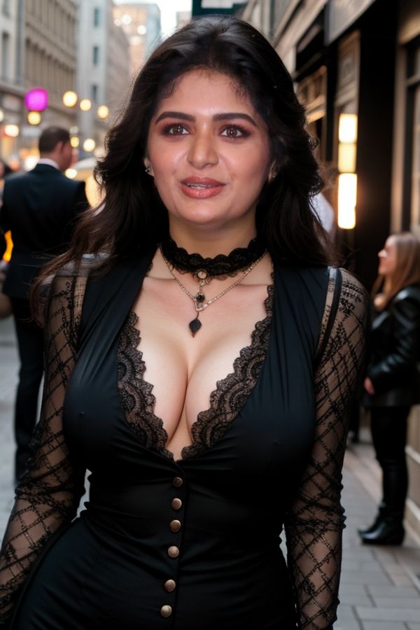 Aditi Shankar low neck dress hot cleavage 12 AI