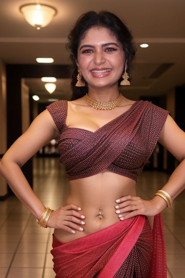 Aditi Shankar navel show hot Saree slip 12 AI photos and video