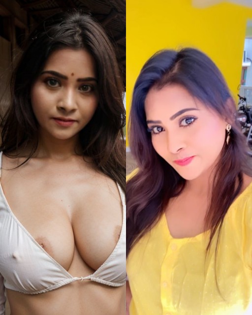 Sailu Imran sexy blouse low neck cleavage nipple slip